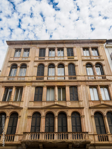 Old building along Corso Magenta in Milan, Italy