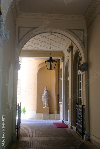 Old building along via Vincenzo Monti in Milan, Italy. Entryway