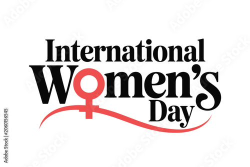 International women's day red and black typography graphic