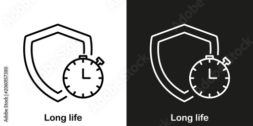 Long life vector editable line icon for product feature.
