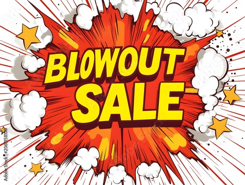 Eye-catching explosive comic style template for promotional super sale offer