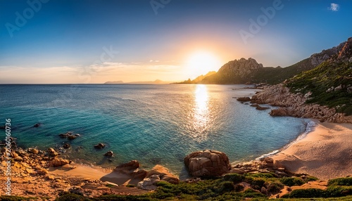 Sunrise Over Su Sirboni Beach On The Sardinian Coast