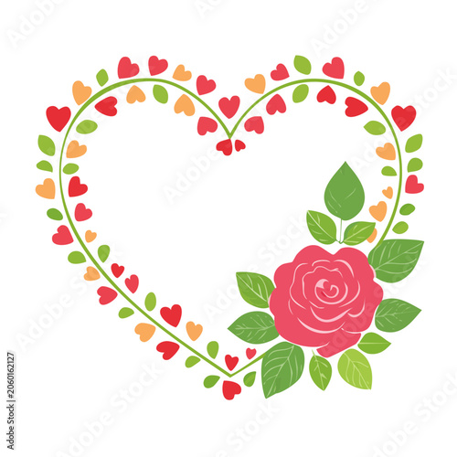 Flat design floral wreath with leaves and berries