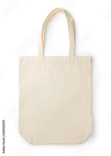Blank Cotton Canvas Tote Bag Mockup Isolated on White Background