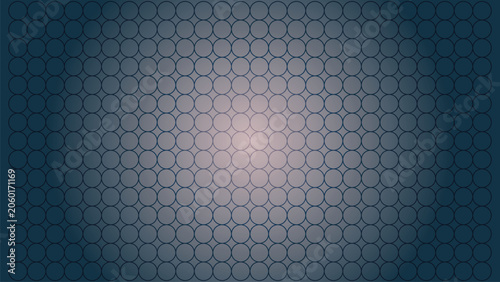 Vászonkép A neat grid of many faint circular shapes with a soft, cool glow emanating from