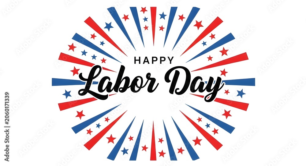 Obraz premium Labor day celebration graphic with patriotic stars and stripes