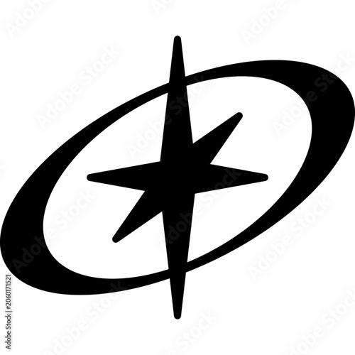Abstract star orbit navigation icon