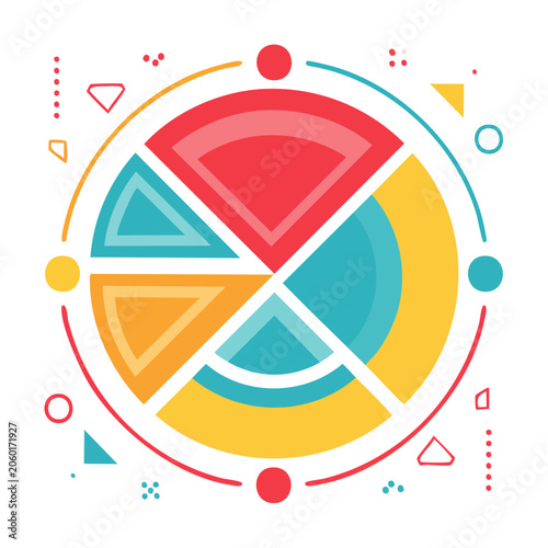 Flat design target with concentric circles