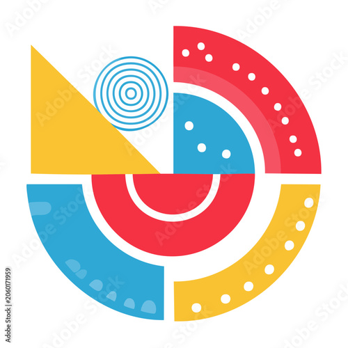 Flat design target with dartboard pattern