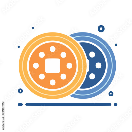 Flat design target with crosshair vector