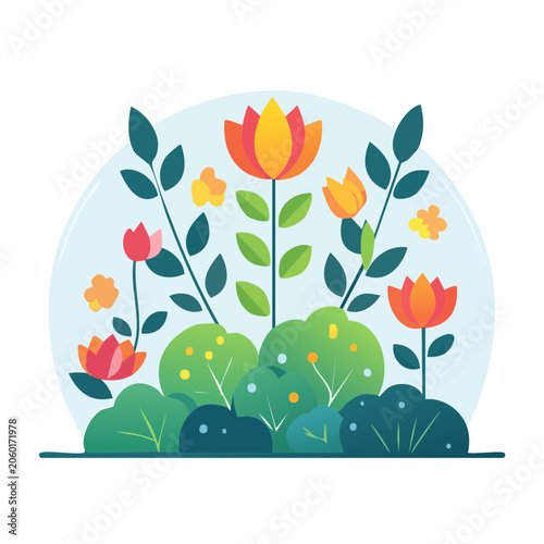Flat design tropical flower circular pattern