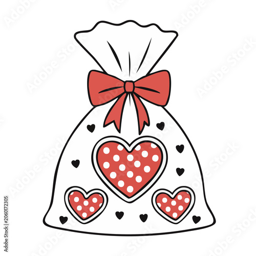 Red butterfly with heart pattern vector