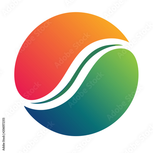 Abstract flat design circle with gradient colors
