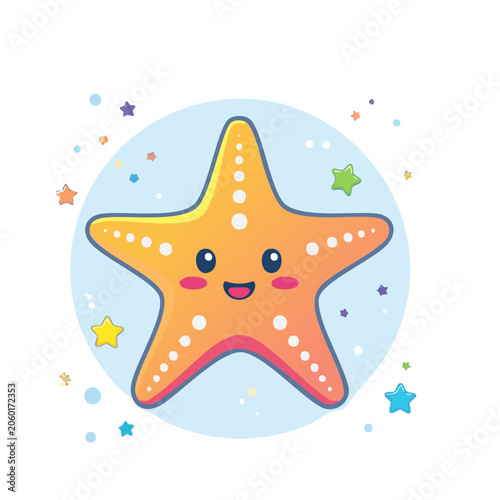 Cartoon elephant with confetti and stars