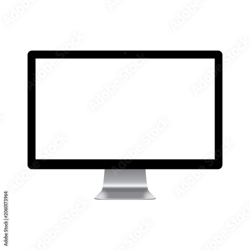 Modern thunderbolt display mockup, front view.