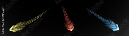 Konstfotografi Vector speed arrows, glowing lines indicating the direction of movement