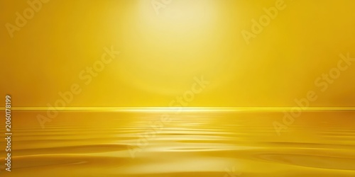 Golden Horizon A Serene Minimalist Abstract Background Featuring a Calm, Yellow Water Surface Under a Bright, Sunny Sky