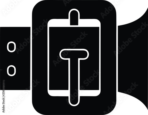Vászonkép Vector icon of a belt buckle, a minimalist design representing fashion accessori