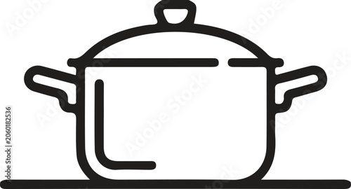 Simple cooking pot icon for kitchen and food design