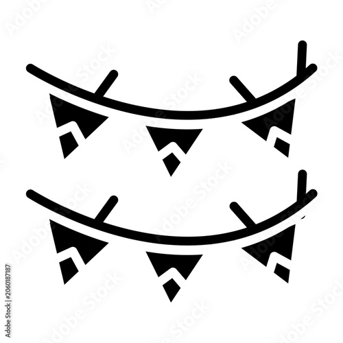 Party Banner Vector Glyph Icon Design