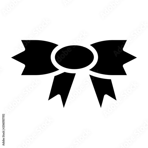 Fancy Ribbon Vector Glyph Icon Design