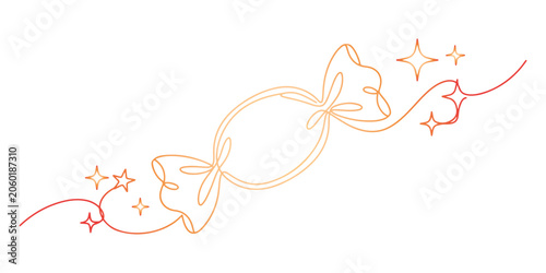 Tableau sur toile Wrapped candy symbolizing trick or treat traditions, Halloween parties, and festive enjoyment, hand drawn vector outline illustration