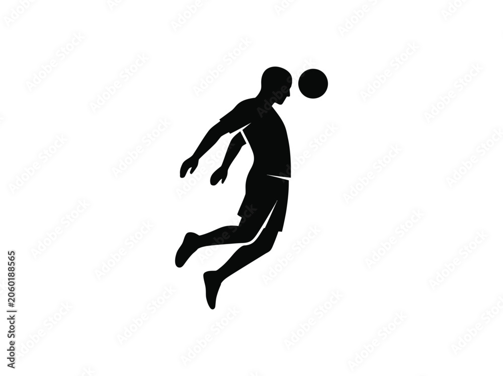 Obraz premium Person Performing Soccer Header Action