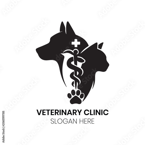 Professional Veterinary Clinic Logo Pet Care Medical Symbol Animal Health Vet Logo Design