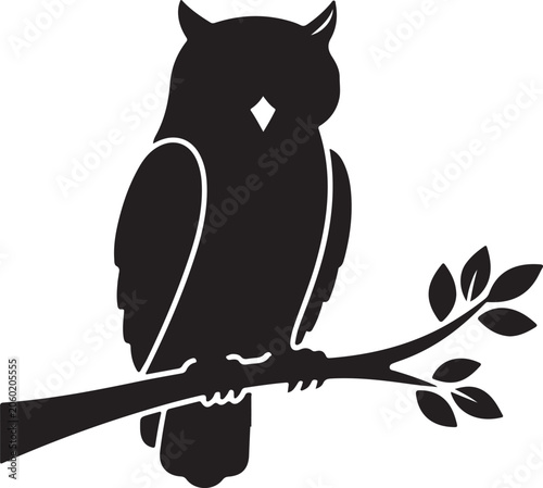 Owl, Bird, Silhouette, Black, Vector