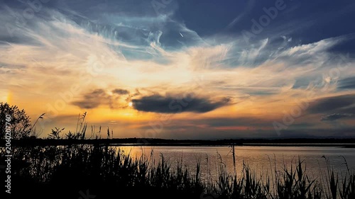 Timelapse Sunset Over Lake