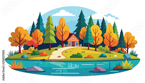 Colorful illustration of a house.