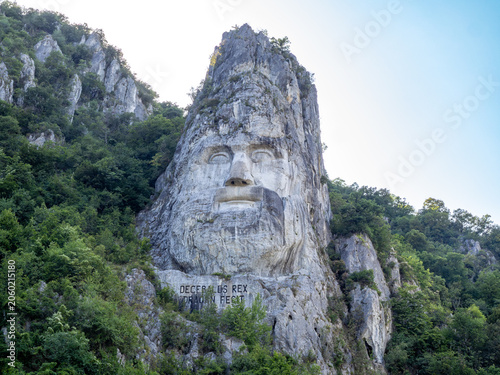 Statue of Decebalus in the Danube river, Romania