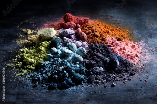 colorful crushed pastel chalk