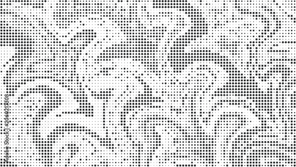 Fototapeta premium Black Star Halftone Effect White Background, Black Star Gradient Texture Abstract Background