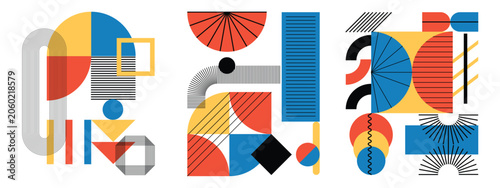 Картината върху платно Abstract geometric wall art vector set
