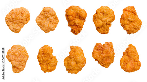 Quadro em tela Crispy golden brown chicken nuggets, assortment of shapes