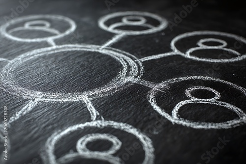 chalk sketch of connecting circles