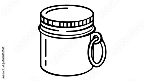Modern Small Round Metal Pill Container Line Icon, Clean Vector Illustration of a Pharmaceutical Storage Case for Medicine, Professional Healthcare Graphic for Clinical Pharmacy and Hospital Care.