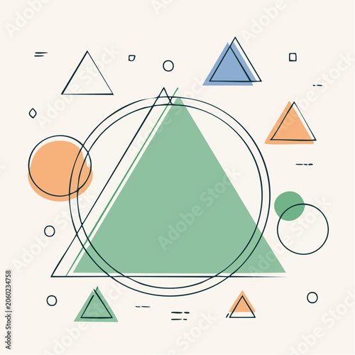 Abstract Geometric Shapes Composition