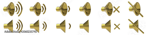 Fotografie Vector set of golden speaker