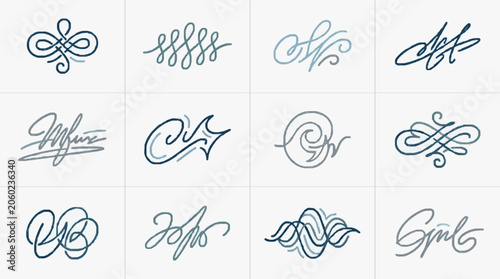 Fotografía Collection of Elegant Swirls and Flourishes for Design.