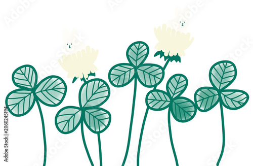 Cuadro en lienzo clover with withe rabbits