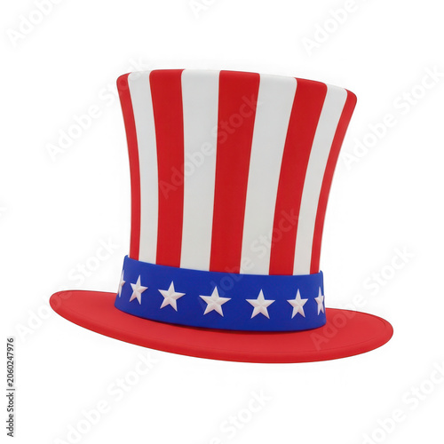 Patriotic top hat with stars