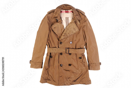 Cuadro en lienzo Classic Khaki Double Breasted Trench Coat with Belt