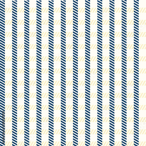 Blue and White Diagonal Stripe Seamless Pattern with Subtle Cream Plaid Underlay. Perfect for Fabric Print, textile pattern, background, wallpaper, and wrapping paper.