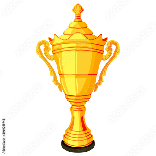 Fotografie Shiny golden victory trophy award for professional sports competitions, rewarding winners and showcasing success in athletics