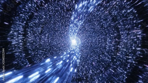 Abstract blue galaxy light tunnel warp speed