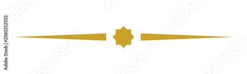 Transparent Golden Decorative Divider Line with Elegant Star Ornament Isolated PNG
