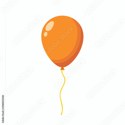 Orange Balloon with Yellow String