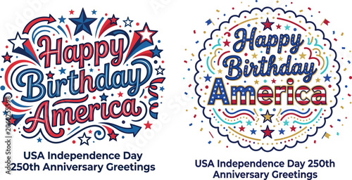 Happy birthday america independence day greeting cards